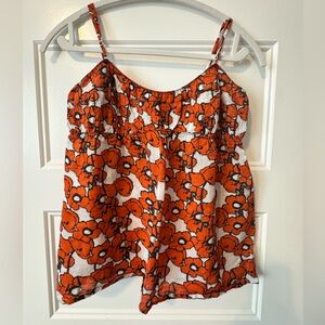 Moda International Orange Poppy Top Size Large